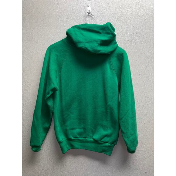 Vintage 1980s Ironman Hoodie 1989 YMCA Pikes Peak Lazyman Green 80s Discus Small - Picture 8 of 10